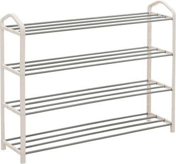 Schoenenrek 4 lagen voor 16 paar schoenen | Crème | 19,5x79x62 cm