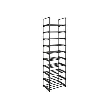 Schoenenrek 10 planken - ruimtebesparend - ijzeren buizen - 45 x 30 x 174 cm