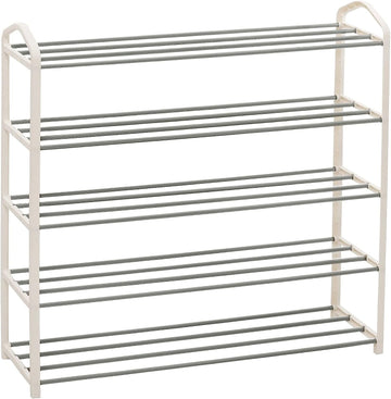 5-laags schoenenrek voor 20 paar schoenen | Crème | 79x19,5x79 cm