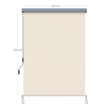Verticale zonneluifel voor ramen - waterdicht, UV-bestendig - beige - 1,6 x 2,5 m
