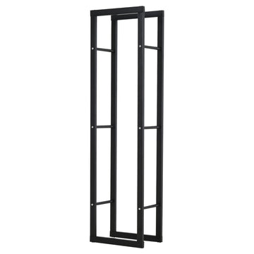 Houtrek voor haardhout - Metalen brandhoutrek | Kleur: Zwart | Afmetingen: 40x25x150 cm