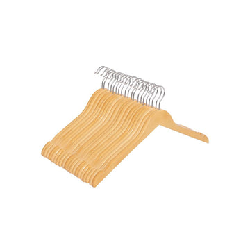Houten kleerhangers set van 20 - massief hout - naturel - 44 x 23,5 x 1,2 cm