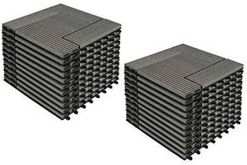 22-delige set WPC-terrastegels | Lichtgrijs | 30x30x1,8 cm