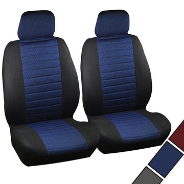 2-delige set autostoelhoezen voor enkele voorstoelen | Zwart-Rood