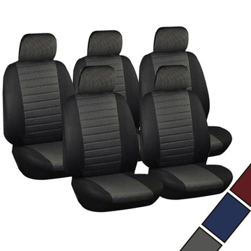5-delige set autostoelhoezen voor bestelwagen | Grijs-Zwart