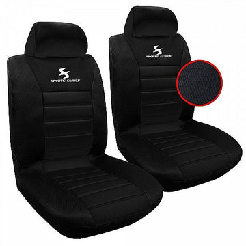 2-delige set universele autostoelhoezen voor voorstoelen | Zwart