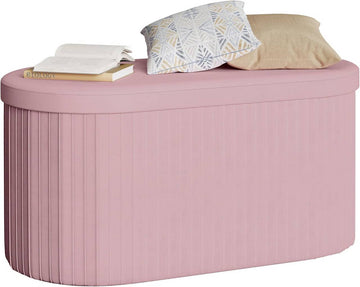 Opvouwbare opberghocker met deksel | Roze | 76x38x38 cm