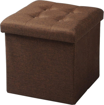 Opvouwbare zitkubus met opbergruimte | Bruin | 37,5x37,5x38 cm
