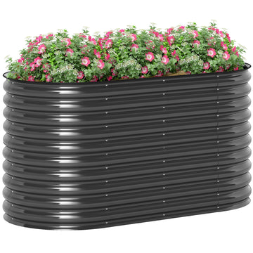 Modulaire metalen verhoogde plantenbak | Kleur: Zwart | Afmetingen: 80x160x80 cm