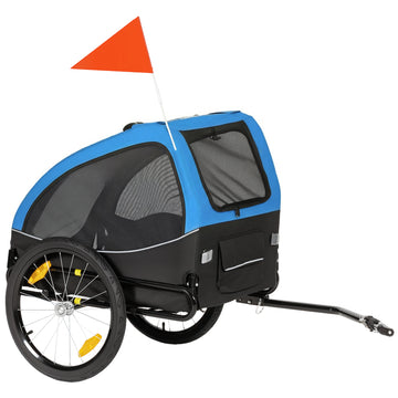 Hondenfietskar voor honden tot 20 kg | Kleur: Blauw | Afmetingen: 70x138x89 cm