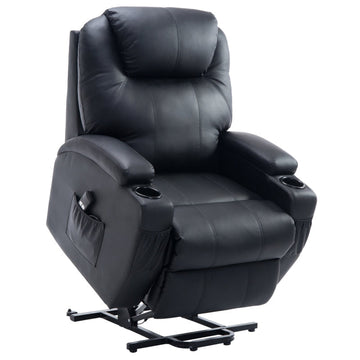 Elektrische sta-op-fauteuil en relaxstoel | Kleur: Zwart | Afmetingen: 84x92x109 cm