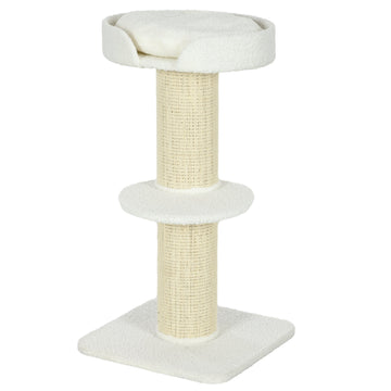 Kattenboom 91 cm met kattenmand en speelplatform | Kleur: Wit