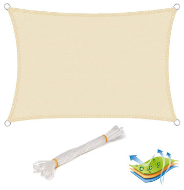 Schaduwdoek HDPE UV-bescherming windbescherming 2x4 m | Crème | 200x400 cm