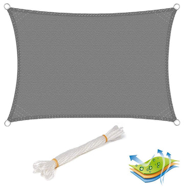 Zonneschermzeil HDPE ademend met UV-bescherming | Grijs | 300x400 cm