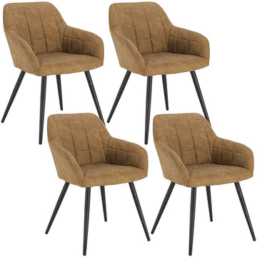 4-delige set eetkamerstoelen met armleuningen | 49x43x81 cm
