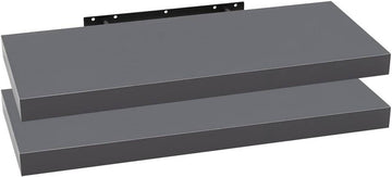 Set van 2 wandplanken boekenplanken MDF | Donkergrijs | 120x22,9x3,8 cm