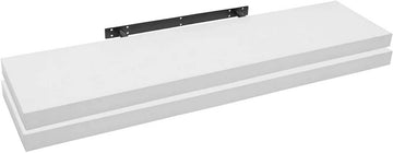 Set van 2 zwevende wandplanken MDF | Wit | 120x22,9x3,8 cm