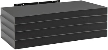 Set van 4 wandplanken MDF zwevende boekenplanken | Zwart | 60x22,9x3,8 cm