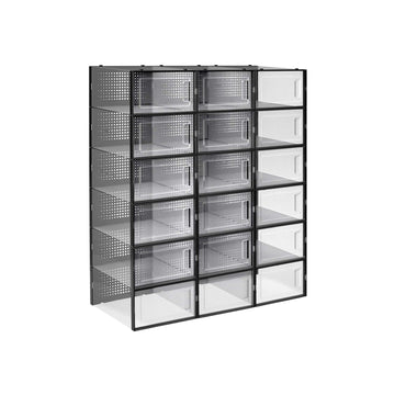 18-delige schoenendoos set - transparante schoenopbergers 33,3 x 23 x 14 cm