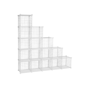 Kastrek met 16 vakken - Modulair opbergsysteem - Wit - 123 x 31 x 123 cm