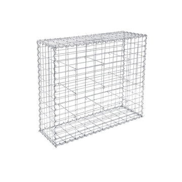 Gabion steenkorf van metaalgaas, zilver, 100 x 80 x 30 cm