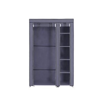 Stoffen kledingkast - opvouwbaar - met kledingroede - grijs - 110 x 175 x 45 cm