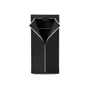Opvouwbare stoffen kledingkast met kledingroede - zwart - 75 x 160 x 45 cm