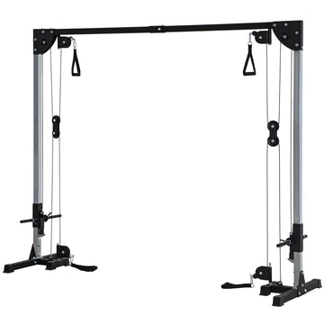 Dubbele kabelcrossover krachtstation | Kleur: Zwart-zilver | Afmetingen: 85x245x207 cm