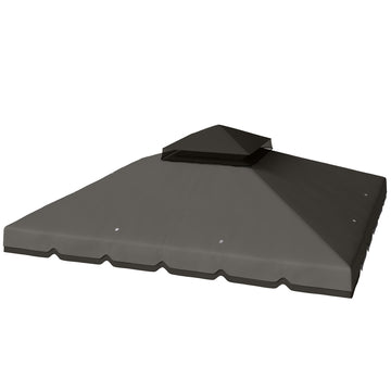 Vervangend dak voor paviljoen 3x3 m met dubbel dak | Kleur: lichtgrijs+donkergrijs
