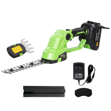 2-in-1 accu heggenschaar en grasschaar - 20/10 cm | Kleur: Groen | Afmetingen: 13x55x8 cm