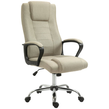 Bruine bureaustoel met linnenlook, verstelbare hoogte | Kleur: Bruin