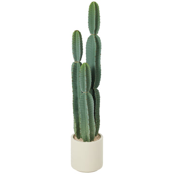 Kunstcactus 111 cm met pot voor kantoor en woonkamer | Kleur: Groen | Afmetingen: 25x25x111 cm