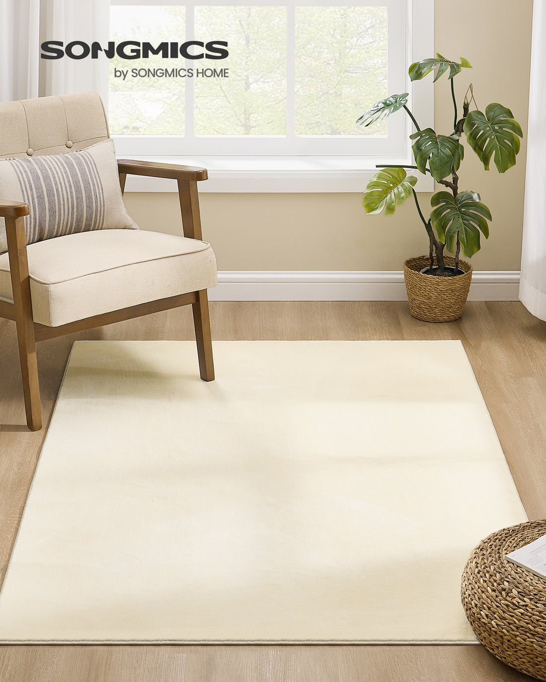 Woonkamerkleed antislip decoratie | Cappuccinobeige | 120x170 cm