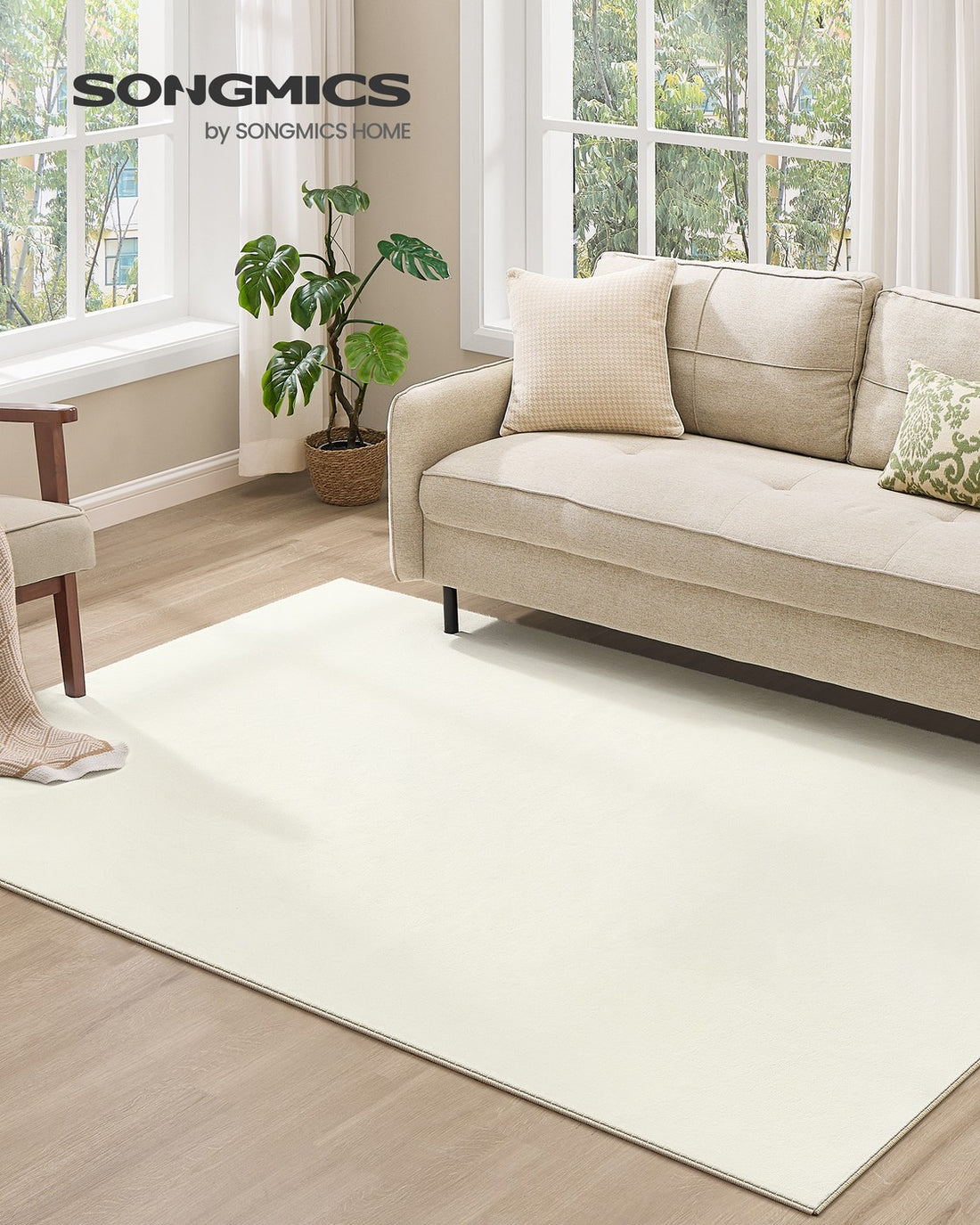 Woonkamertapijt antislip vloerkleed decoratie | Crèmewit | 160x230 cm
