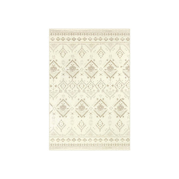 Boho vloerkleed – zacht & pluizig – zandkleurig patroon – polyester/vilt – 160 x 230 cm