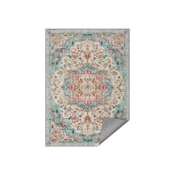 Vintage hoogpolig vloerkleed blauw - zacht - 160 x 230 cm