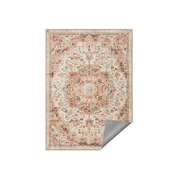 Vintage vloerkleed - antislip - bruin - polyester - 200 x 290 cm
