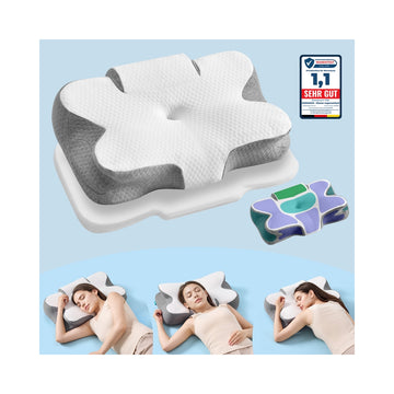 Ergonomisch nekkussen van traagschuim | Wolkenwit-Duifgrijs