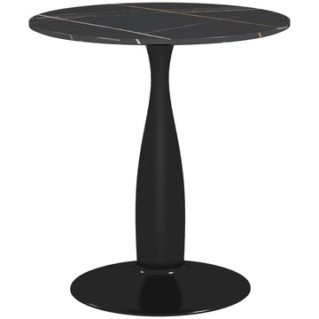 Ronde eettafel voor 2 personen - MDF en staal | Kleur: Zwart | Afmetingen: 70x70x74 cm