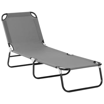 Opvouwbare ligstoel met 5 standen | Kleur: Grijs | Afmetingen: 56x188x28 cm