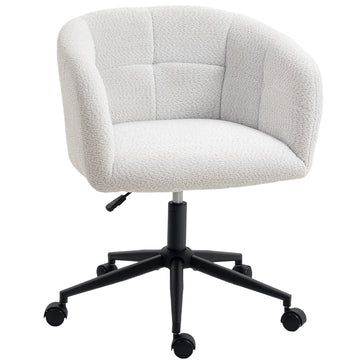 Bureaustoel met kuipzitting en wieltjes | Kleur: Wit, zwart | Afmetingen: 65x59x75-85 cm