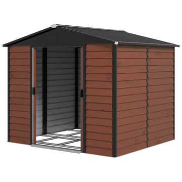 Metalen gereedschapsschuur | Kleur: Bruin-zwart | Afmetingen: 206x240x198 cm