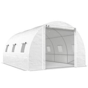 Inloop-foliekas met gaasdeur en ramen | Kleur: Wit | Afmetingen: 300x396x200 cm