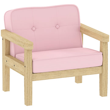 Roze corduroy kinderfauteuil voor 3-8 jaar | Kleur: Roze | Afmetingen: 46.5x44x45 cm