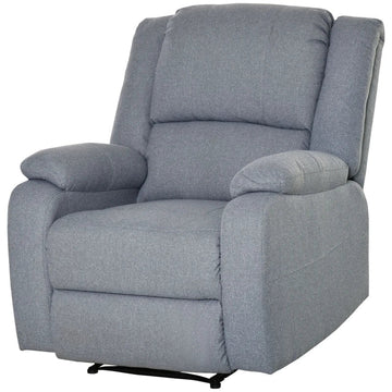 Relaxstoel met voetensteun - Verstelbare loungestoel | Kleur: Grijs | Afmetingen: 90x96x98 cm