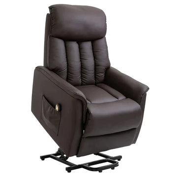 Elektrische sta-op-stoel en relaxfauteuil | Kleur: Bruin | Afmetingen: 80x94x104 cm