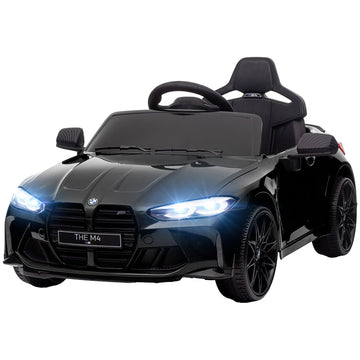 BMW M4 elektrische kinderauto 12V | Kleur: Zwart | Afmetingen: 69.5x108x51 cm