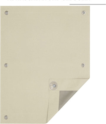 Thermisch verduisterend dakraamrolgordijn zonder boren | Beige | 48x93 cm