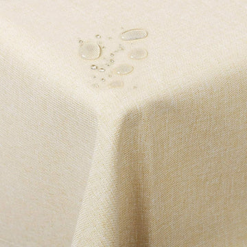 Tafelkleed in linnenlook | Champagne | 130x160 cm
