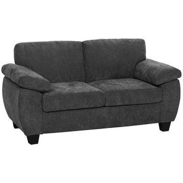 2-zitsbank chenille met vering, donkergrijs | Kleur: Donkergrijs | Afmetingen: 156x77x81 cm